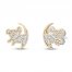 Disney Treasures Lion King Cub Earrings 1/10 ct tw Diamonds 10K Yellow Gold/Sterling Silver