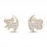 Disney Treasures Lion King Cub Earrings 1/10 ct tw Diamonds 10K Yellow Gold/Sterling Silver