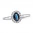 Blue Sapphire & Diamond Ring 1/8 ct tw 10K White Gold