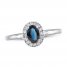 Blue Sapphire & Diamond Ring 1/8 ct tw 10K White Gold
