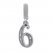 True Definition Number 6 Charm with Diamonds Sterling Silver