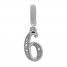 True Definition Number 6 Charm with Diamonds Sterling Silver