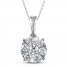 Diamond Necklace 1/4 ct tw Round-cut 10K White Gold