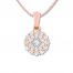Diamond Necklace 3/8 ct tw Round-cut 10K Rose Gold