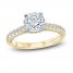 Monique Lhuillier Bliss Diamond Engagement Ring 1-7/8 ct tw Round-cut 18K Two-Tone Gold