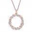 Diamond Circle Necklace 1/4 ct tw Round-cut 10K Two-Tone Gold