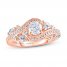Adrianna Papell Diamond Engagement Ring 1 ct tw Round/Marquise-cut 14K Rose Gold
