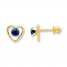 Natural Sapphire Earrings 14K Yellow Gold