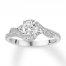 3-Stone Diamond Engagement Ring 3/4 ct tw Round 14K White Gold