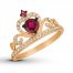 Le Vian Garnet Tiara Ring 1/4 cttw Diamonds 14K Strawberry Gold