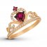 Le Vian Garnet Tiara Ring 1/4 cttw Diamonds 14K Strawberry Gold