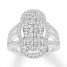 Diamond Engagement Ring 1-1/3 ct tw Round/Marquise 14K Gold