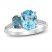 Blue Topaz & White Lab-Created Sapphire Two-Stone Ring Sterling Silver