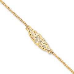 Filigree Heart Anklet 14K Yellow Gold