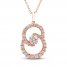 Encircled by Love Diamond Necklace 1 ct tw Round-cut 14K Rose Gold 18"