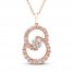 Encircled by Love Diamond Necklace 1 ct tw Round-cut 14K Rose Gold 18"