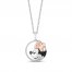 Disney Treasures Minnie Mouse Diamond Necklace 1/6 ct tw Round-Cut Sterling Silver/10K Rose Gold 17"