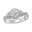 Diamond Engagement Ring 1 ct tw Pie/Round 14K White Gold