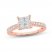 Multi-Diamond Engagement Ring 1-1/4 ct tw Princess & Round-cut 14K Rose Gold
