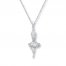 Ballerina Necklace 1/10 ct tw Diamonds Sterling Silver