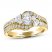 Adrianna Papell Diamond Engagement Ring 1-1/8 ct tw Oval/Marquise/Round 14K Yellow Gold