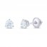 Leo Diamond Earrings 3/4 ct tw Round-cut 14K White Gold