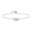 Hallmark Diamonds Infinity Bolo Bracelet 1/5 ct tw Sterling Silver/10K Rose Gold