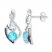 Blue Topaz Earrings 1/15 ct tw Diamonds Sterling Silver