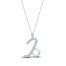 Diamond Capricorn Necklace 1/10 ct tw Round-cut Sterling Silver 18"