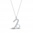 Diamond Capricorn Necklace 1/10 ct tw Round-cut Sterling Silver 18"