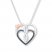 Heart Necklace 1/10 cttw Diamonds Sterling Silver/10K Rose Gold