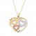 Heart Necklace 10K Tri-Tone Gold