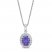 Lavender Lab-Created Opal & White Lab-Created Sapphire Necklace Sterling Silver 18"