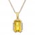 Citrine Necklace with Diamonds 10K Yellow Gold