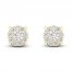 Diamond Halo Stud Earrings 1/10 ct tw Round-Cut 10K Yellow Gold