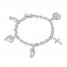 Hallmark Diamonds Charm Bracelet 1/10 ct tw Sterling Silver 7.5"