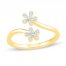 Diamond Flower Toe Ring 10K Yellow Gold