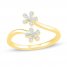 Diamond Flower Toe Ring 10K Yellow Gold