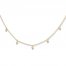 Dangle Bead Choker Necklace 14K Yellow Gold 14" Adjustable