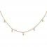 Dangle Bead Choker Necklace 14K Yellow Gold 14" Adjustable