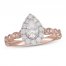 Neil Lane Diamond Engagement Ring 1 ct tw Pear/Round 14K Two-Tone Gold