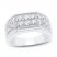 Men's Diamond Wedding Band 2 ct tw Round-cut 10K White Gold