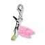 Hummingbird Charm Pink/Green Enamel Sterling Silver