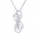 Double Infinity Necklace 1/10 ct tw Diamonds Sterling Silver