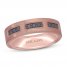 Neil Lane Men's Black Diamond Wedding Band 1/5 ct tw Round-cut 14K Rose Gold