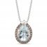 Le Vian Aquamarine Necklace 1-1/6 ct tw Diamonds 14K Vanilla Gold 18"