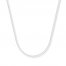 Cable Chain Necklace 14K White Gold 24" Length