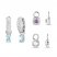 Amethyst, Aquamarine, Lab-Created Opal & White Lab-Created Sapphire Huggie Earrings Set Sterling Silver