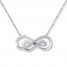 Double Infinity Necklace 1/8 ct tw Diamonds Sterling Silver