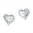 Heart Earrings 1/20 ct tw Diamonds 14K White Gold